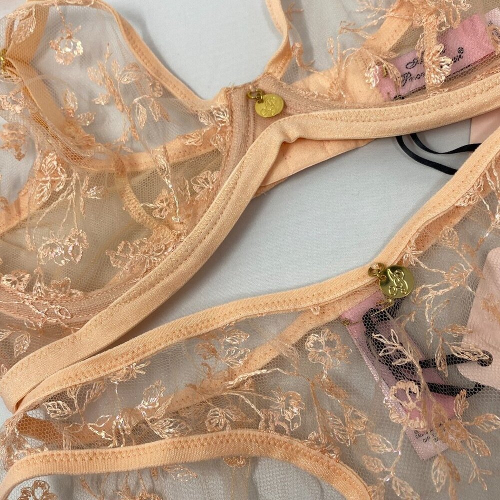 Agent Provocateur Zadi Peach Shimmer 34B/2 Set NWT - Picture 11 of 16